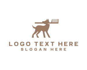 Pet Grooming Comb Logo