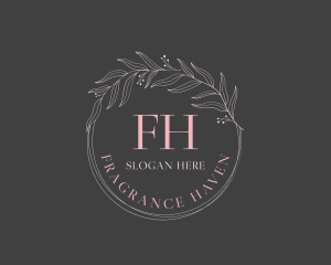 Feminine Leaf Wreath logo design