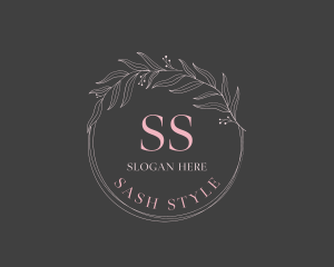 Feminine Leaf Wreath logo design