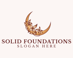 Golden Floral Moon  Logo