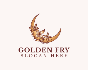 Golden Floral Moon  logo design