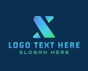 Software - Gradient Tech Letter X logo design