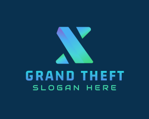 Gamer - Gradient Tech Letter X logo design