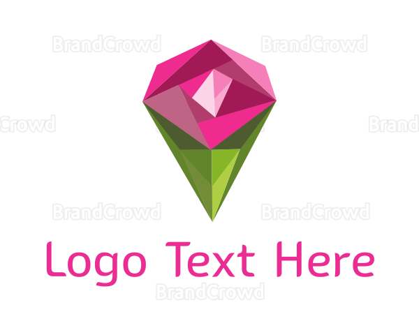 Rose Crystal Flower Logo
