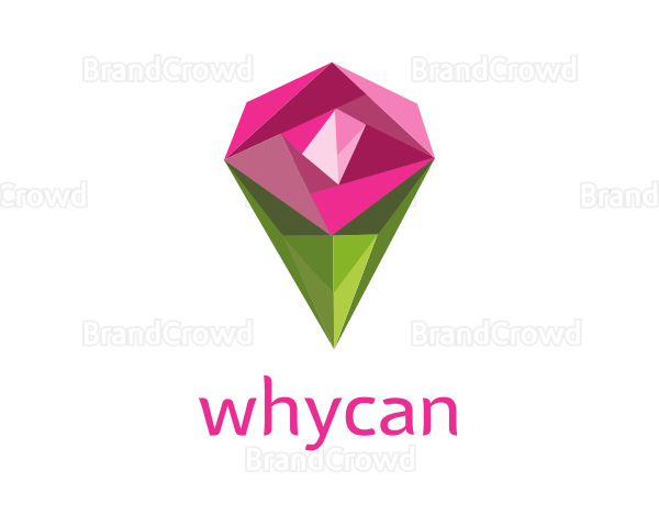 Rose Crystal Flower Logo