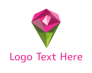 Jewel - Rose Crystal Flower logo design