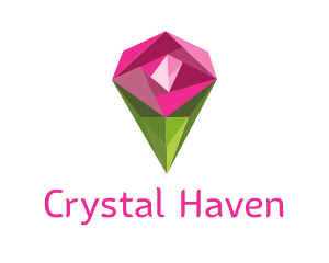 Rose Crystal Flower logo design