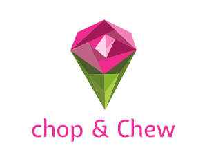 Spa - Rose Crystal Flower logo design