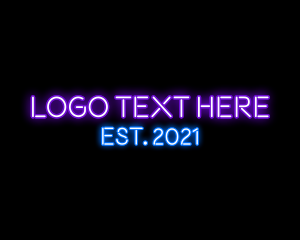 Wordmark Logo - Neon Party Wordmark logo design