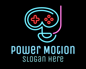 Action - Neon Goggle Diver Game Controller logo design