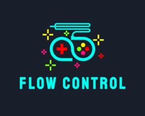 Neon Controller Joystick logo design