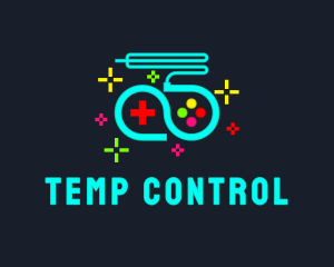 Neon Controller Joystick logo design