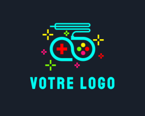 League - Neon Controller Joystick logo design