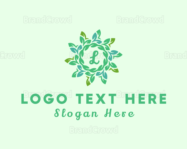 Natural Leaf Wreath Logo