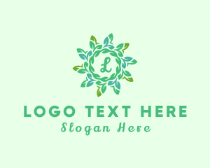 Nature - Natural Leaf Wreath logo design