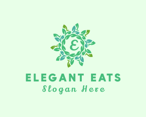 Natural Leaf Wreath  logo design