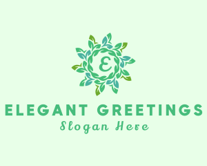 Natural Leaf Wreath  logo design