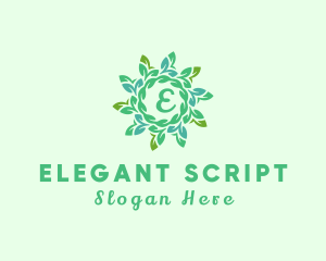 Natural Leaf Wreath  logo design