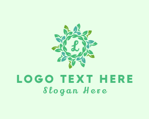 Botany - Natural Leaf Wreath logo design