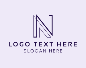 Business - Linear Geometric Outline Letter N logo design