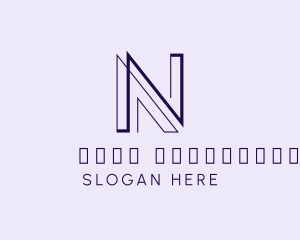 Lifestyle - Linear Geometric Outline Letter N logo design