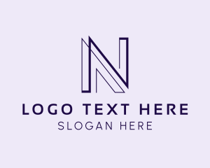 Company - Linear Geometric Outline Letter N logo design