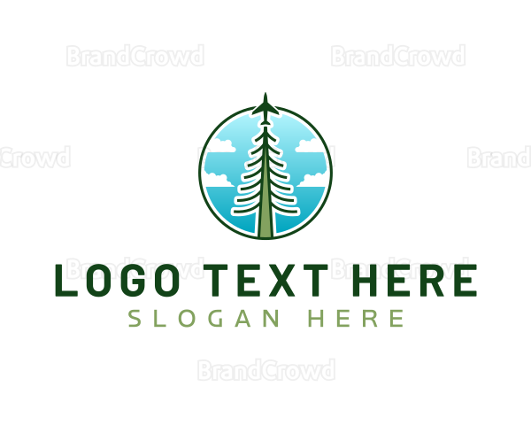 Airplane Tree Flight Logo