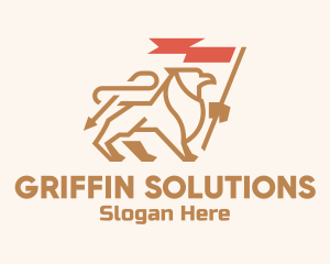 Griffin Medieval Banner logo design