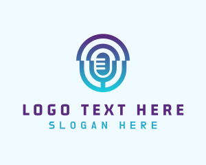 Podcast - Gradient Mic Studio logo design
