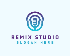 Gradient Mic Studio logo design