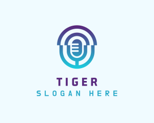 Podcast - Gradient Mic Studio logo design