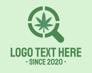 Pharmaceutical - Magnifying Glass Cannabis logo design