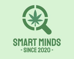 Pharmaceutical - Magnifying Glass Cannabis logo design