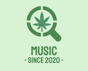 Crime Scene - Magnifying Glass Cannabis logo design