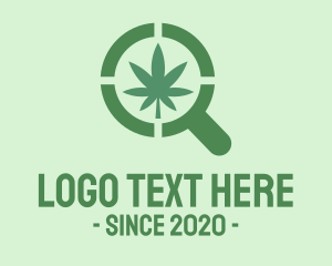 Oil - Magnifying Glass Cannabis logo design