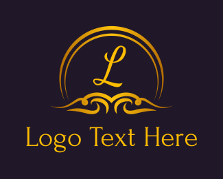 Golden Premium Letter  Logo