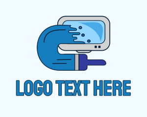 Online Learning - Digital Computer Painting logo design