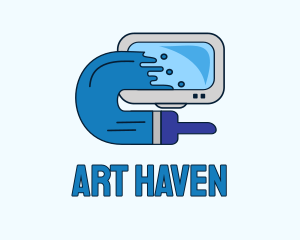 Digital Computer Painting logo design