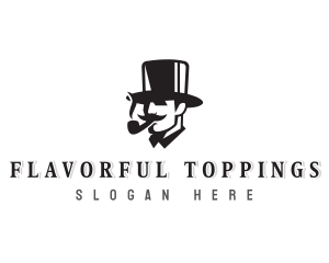 Hat Gentleman Smoking Pipe logo design