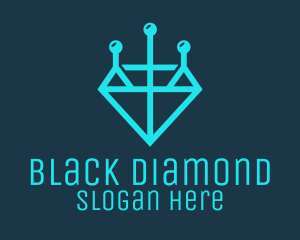 Blue Diamond Circuit logo design