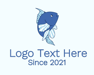 Fish Breeder - Blue Ocean Fish logo design