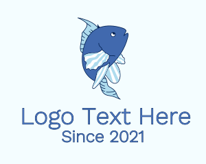 Fish Tank - Blue Ocean Fish logo design
