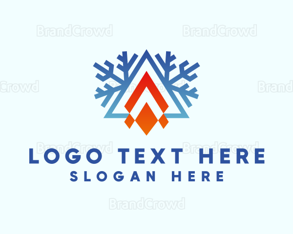 Ice Snowflake Campfire Logo