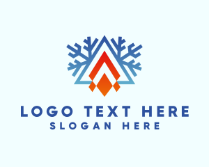 Blaze - Ice Snowflake Campfire logo design