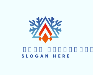 Thermal - Ice Snowflake Campfire logo design