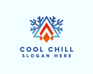 Refrigerator - Ice Snowflake Campfire logo design