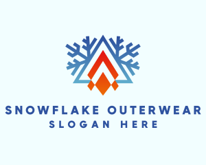 Ice Snowflake Campfire logo design