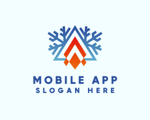 Heat - Ice Snowflake Campfire logo design