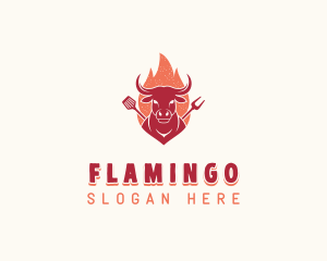 Grilled Flaming Barbecue Logo