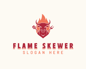 Skewer - Grilled Flaming Barbecue logo design